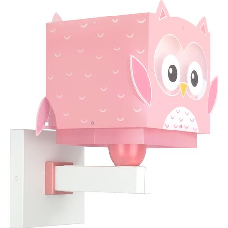 Applique Murale Enfant Little Pink Owl Hibou Rose (1/5)