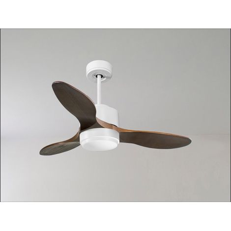 Tenerife - Super destratificateur et ventilateur DC 132 cm Laiton pales bois blanc sans Lumière 25 à 35 m² (1/5)