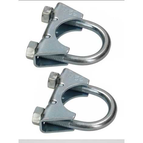 Lot de 2 colliers de serrage pour tuyau d'échappement - 32 mm - Pour montage d'antennes, de tuyaux, de mâts - Collier de serrage universel pour raccords de tuyaux (1/5)