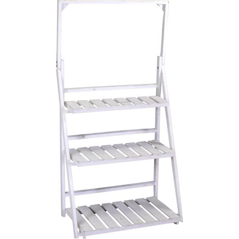 Scaffale legno 3 piani bianco cm 68 (1/4)