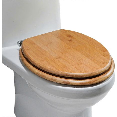 WC-Sitz aus Holz mit Absenkautomatik, Schnellverschluss und verstellbaren Scharnieren – Einfache Montage (1/4)