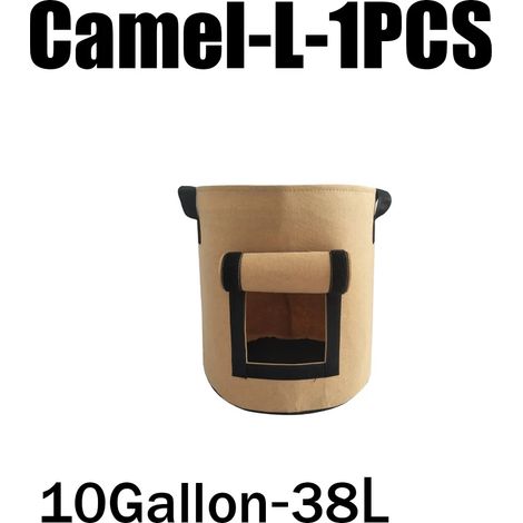 (Camel-L-1PC) 3 Styles Sacs de culture en feutre, tissu non tissé, pour pots de pommes de terre, serres et autres légumes, outils de culture verticale hydratants (1/4)