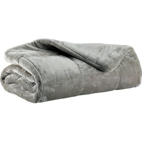 VIVARAISE - Plaid Vivaraise Betender Perle - Microfibre Polyester 100% - Effet Bi-Face Quilté - 130 x 180 cm (1/4)