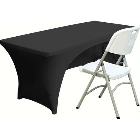 TOVAGLIA ELASTICA tavolo rettangolare 180x76cm CONFERENZA schienale aperto NERO