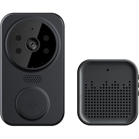 Sonnette vidéo intelligente sans fil avec caméra de sécurité WiFi Ring, interphone de porte-AquaForge