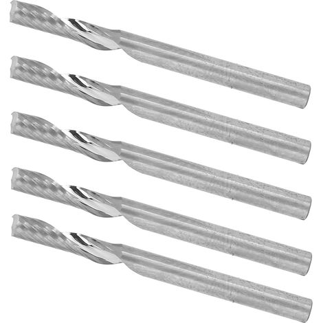 5 pièces fraise hélicoïdale pour bois en acier tungstène, embout défonceuse pour menuisier 3,175 x 12 mm (1/5)