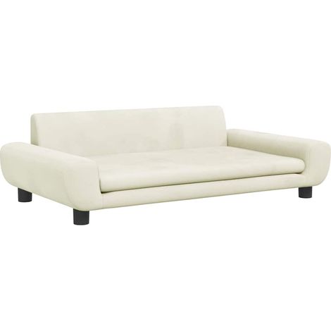 Lit pour chien panier canapé confortable 100 x 54 x 33 cm velours crème (1/5)