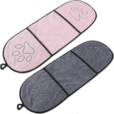 Serviette de bain en microfibre pour animaux de compagnie avec poches pour les mains, serviette ultra-absorbante pour chien (1/5)