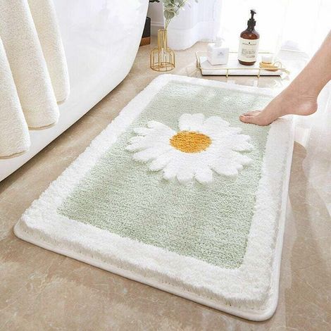 Absorbent bath mat “Daisy” made of soft polyester, machine washable, 45 x 60 cm