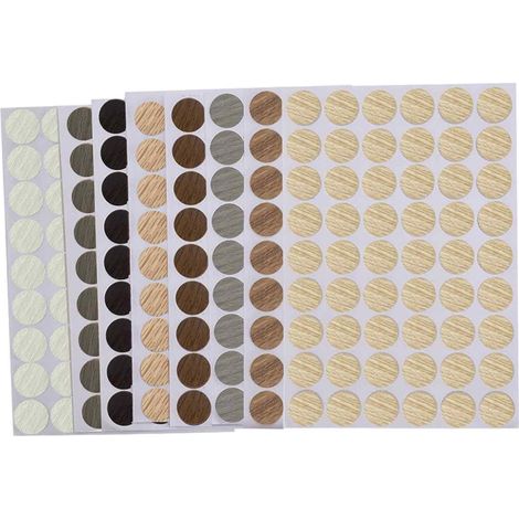 Couvercles Auto-Adhésifs Pour Trous De Vis - 432 Pièces - Diamètre 21 mm - Motif Bois Imperméable - Pour Meubles, Armoires, Bureaux (1/5)