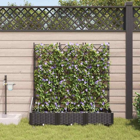 Garten-Pflanzgefäß 3 pcs Schwarz Kunststoff (1/5)