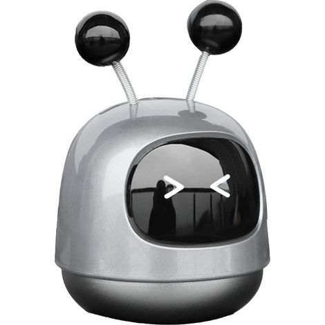 Désodorisant de voiture créatif en forme de robot, ornement parfumé pour grille d'aération, parfum solide, fragrance longue durée, accessoire d'intérieur, gris. (1/5)