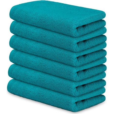 6er-Set Handtücher, 30 x 50 cm, Baumwolle, 450 g/m², weich, saugfähig, für Gesicht, Toilette, Gäste, Zuhause, Hotel, Spa, Meer (1/5)