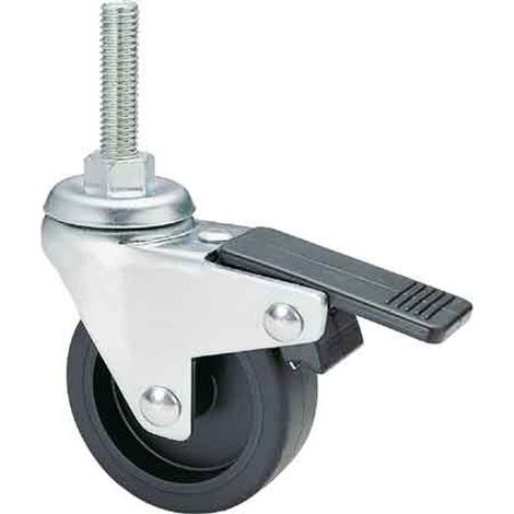 ROUE MEUBLE ART. 220BISB IVOIRE AVEC FREIN 40 mm - filetage M8 -