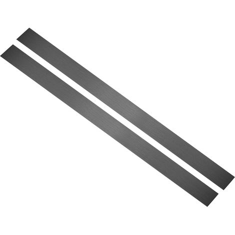 2Pcs 304 Stainless Steel Gap Filler Sheet, 30" x 2" Self Adhesive Metal Moulding Trim Strip Gap Cover For Microwave, Brushed Black (1/5)