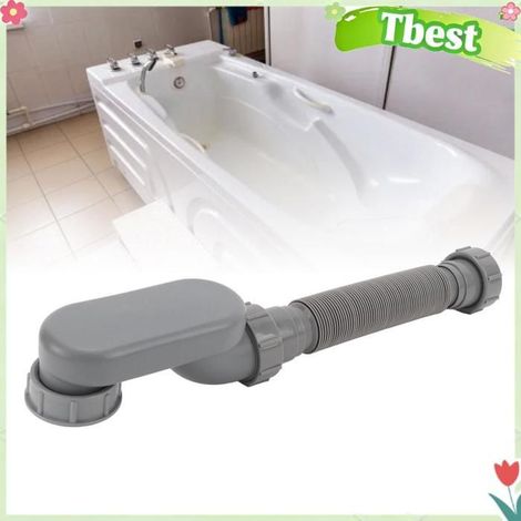 Tbest tuyau de vidange de douche de baignoire Siphon à Profil Bas 1 1/2 P, Tuyau de Vidange Flexible pour quincaillerie pare-bain (1/5)
