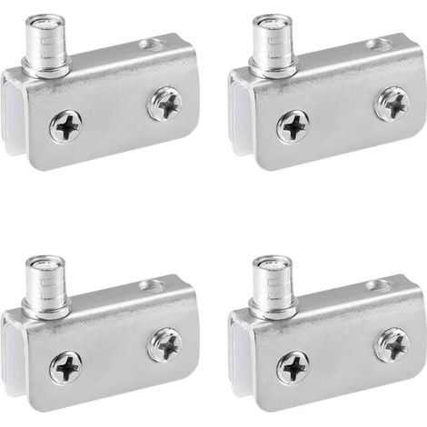 Paquet de 4 Pivot Porte Verre, Charniere Porte Verre, Acier Inoxydable, Ajustement pour Verre de 5-8mm (1/5)