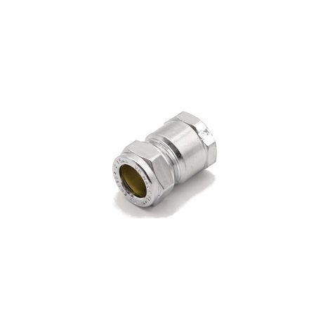 PrimaPlus Chrome Brass Compression Adaptor 15mm x 1/2"