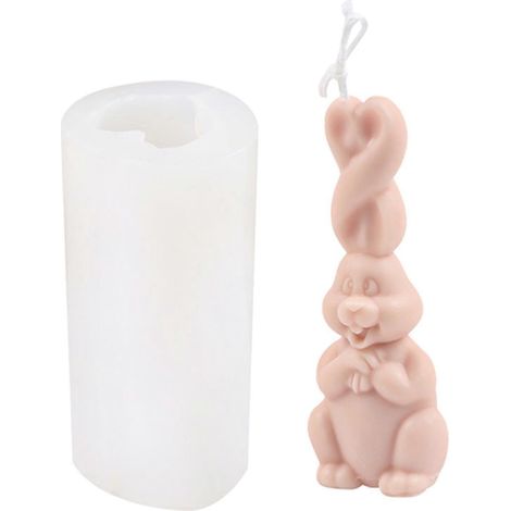 3D-Kerzenform, Mini-Hasenform, Silikonform für Bastelarbeiten zur Kerzenherstellung
