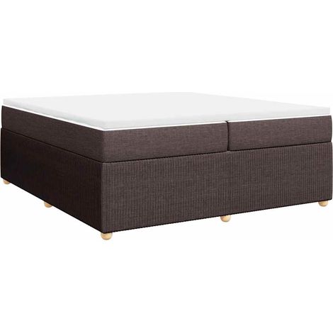 Maison Exclusive - Giroletto a Molle con Materasso Marrone Scuro 200x200cm Tessuto (1/5)