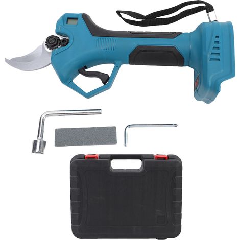 Cisaille électrique bleue, 30mm, robuste, affichage numérique, Rechargeable, sans fil, pour branches d'arbre, pour tâches de jardinage (1/5)
