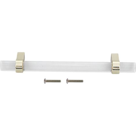 Maniglia moderna in cristallo acrilico trasparente per cassetti di armadi, librerie e scarpiere, interasse fori 96 mm -Crezuo