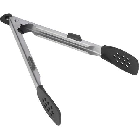 Schwarze Grillzange aus Edelstahl 304, koreanische Fleischzange zum Grillen und für Steaks, Grillzubehör (1/5)