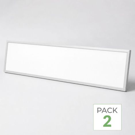 Pack de 2 - Panneau LED Backlit CCT 120x30cm 28W UGR19 140lm/W Cadre Blanc - 3000K/4000K/6000K - SILUMEN (1/3)