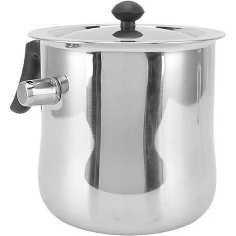 Fondoir à cire d'abeille en acier inoxydable résistant à la chaleur et durable, avec couvercle, pour l'apiculture (2,5 L). (1/5)