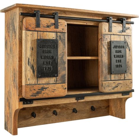 Wandgarderobe Mango 90x30x75 natur lackiert RAILWAY 154 (1/4)