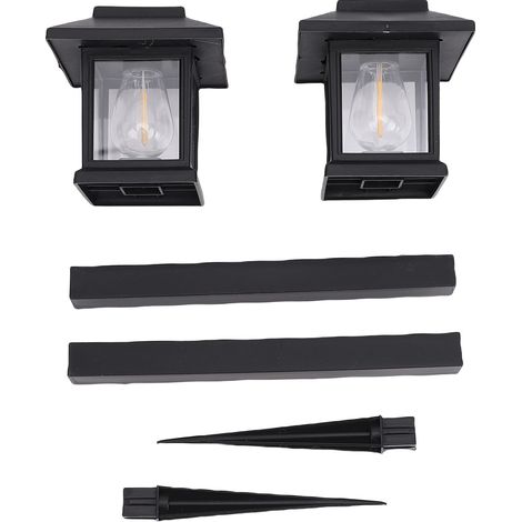 Ortviai Lampes solaires pour allée de jardin – 2 pièces, étanches IP44, capteur crépusculaire automatique, LED chaude style tungstène