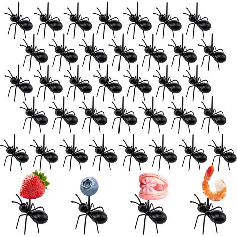 Fourchette Fruit - Fourchette Apéritif - Forme Fourmi - Plastique ABS Alimentaire - 4 5 Cm - 36 Pièces
