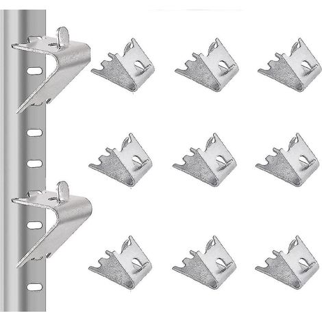 Lot de 12 clips de fixation pour étagères de congélateur, en acier inoxydable, pour réfrigérateur commercial. Supports d'étagères de congélateur de 1,5 mm d'épaisseur, couleur argent. (1/5)