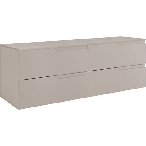 RODAN Badmöbel Set 120 cm Kaschmir Hängend mit Arbeitsplatte Kaschmir für Doppelwaschbecken Soft-Close MODERN