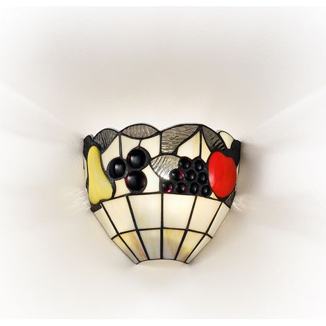 Applique Tiffany Vetro Multicolor Chiaro 1 Luce E27 (1/2)