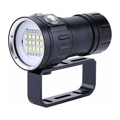 Lampe de Plongée Sous Marine IPX8 Etanche 18000LM Lampe Torche Sous l'Eau 80m Pour Photographie et Vidéo (1/3)