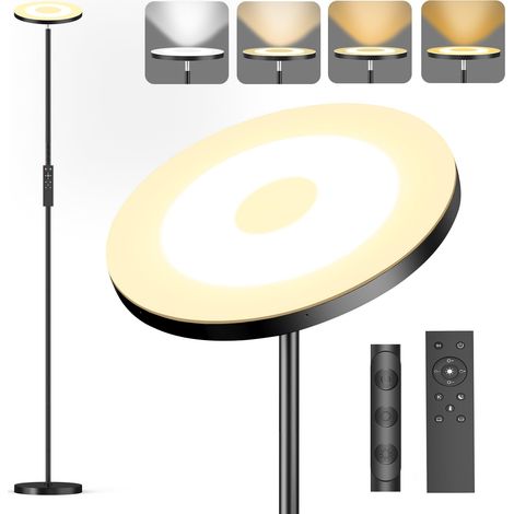 Lampadaire LED à intensité variable 36 W - Lampadaire moderne avec 2700 K-6500 K - Intensité variable en continu - Avec télécommande et contrôle tactile - Pour salon, chambre à coucher, bureau (1/5)