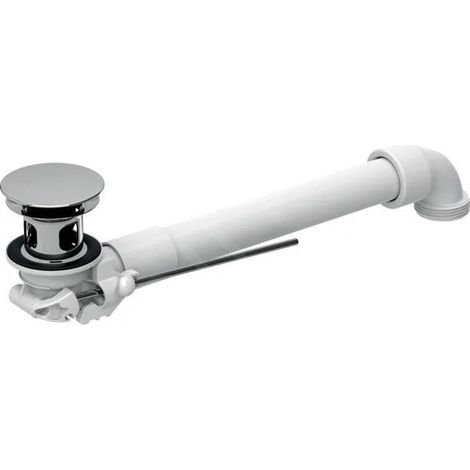 Geberit - Siphon gain de place, pour les lavabos avec trop-plein, bonde avec tirette, chrome 152.070.21.1 (1/3)