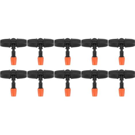 Tee de jardin de 10 pièces avec buse de pulvérisation réglable pour accessoires d'irrigation de tuyau 8/12 (1/5)