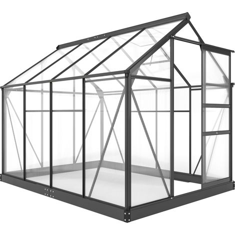Outsunny Serra d Giardino con Porta Scorrevole 190x252x201cm Grigio (1/5)