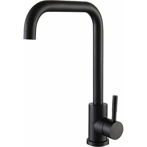 Black Kitchen Faucet 304 Brushed Steel Kitchen Faucet 7 Shape Kitchen Faucet 360 Swivel, Kitchen Faucet With Removable Aerator (1/5)