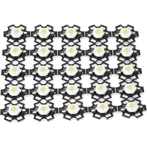Source de lumière à puce intégrée haute luminosité, ampoule de projecteur à perles LED blanche 10000-15000K, 25 pièces