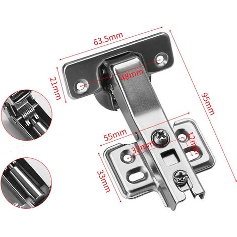 Charnière hydraulique à 45° pour porte de placard pliante (45°) charnière hydraulique à 90° et 45° pour placard d'angle (5 pièces) idéal pour la cuisine, la salle de bain et autres meubles de cuisin (1/5)