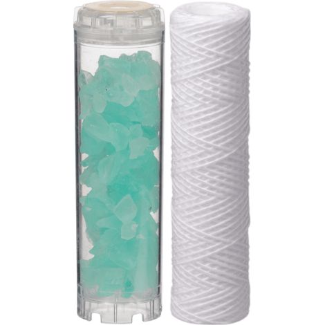 Pack 2 Cartouches filtrantes 9" 3/4 anti corrosion et anti sédiments : Silicophosphate et silicates + Bobinée 25 microns (1/5)