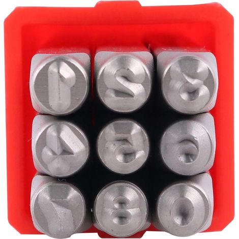 Kit de poinçons de gravure des nombres RS PRO, (0 8) x 9 pièces ( Prix pour 1 ) (1/2)