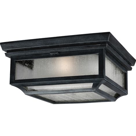 Elstead Shepherd - Plafoniera da incasso a 2 luci da bagno Zinco scuro IP44, E27 (1/3)