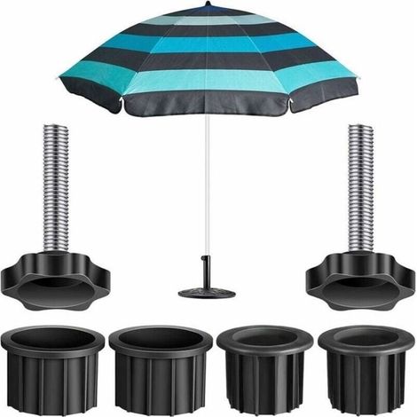2 Ensembles de Pices pour Pied de Parasol Vis Parapluie Tube pour Poteaux de 217 Pouces Noir couleurs multiples (1/4)