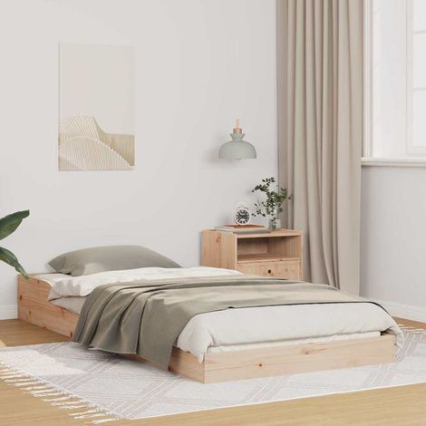 Estructura de cama Marrón 90 x 220 cm Madera maciza de pino