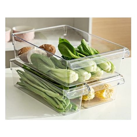 Set di 3 contenitori per alimenti in plastica trasparente, organizer per frigorifero, 4600 ml (1/5)