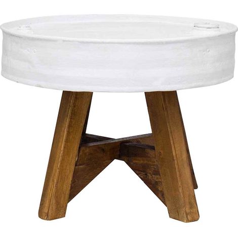 Maison Exclusive - Tavolino da Caffè in Legno Massello Recuperato 60x45 cm Bianco